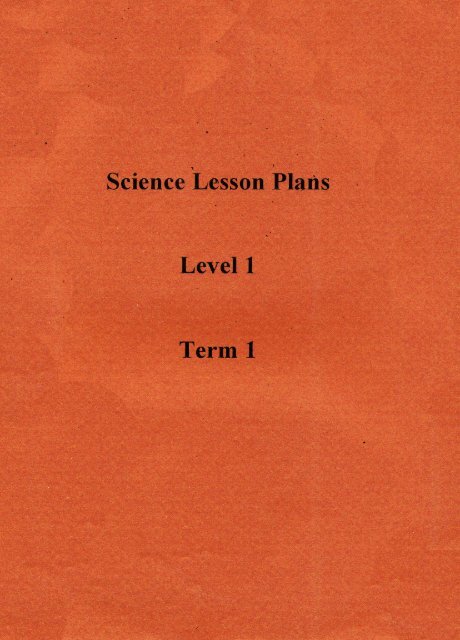 Science Lesson Plan Level 1 Term 1