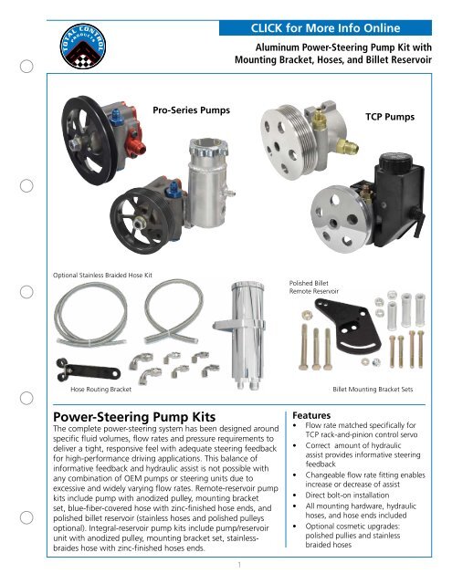 Complete Power Steering Pump Kit Pump//Mounts//Tank//Lines//Fittings