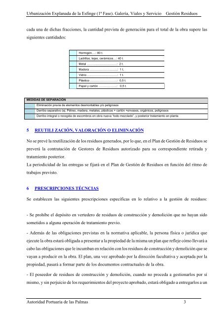 (1ª FASE). GALERÍA, VIALES Y SERVICIOS TOMO I DE III ...