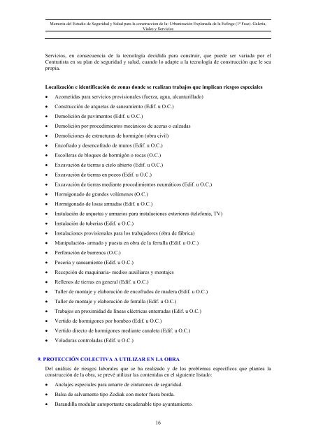 (1ª FASE). GALERÍA, VIALES Y SERVICIOS TOMO I DE III ...