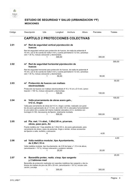 (1ª FASE). GALERÍA, VIALES Y SERVICIOS TOMO I DE III ...