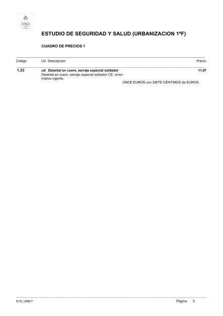 (1ª FASE). GALERÍA, VIALES Y SERVICIOS TOMO I DE III ...