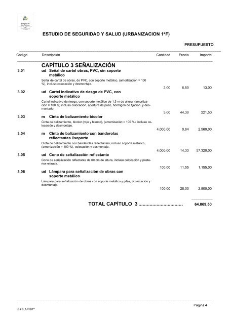 (1ª FASE). GALERÍA, VIALES Y SERVICIOS TOMO I DE III ...