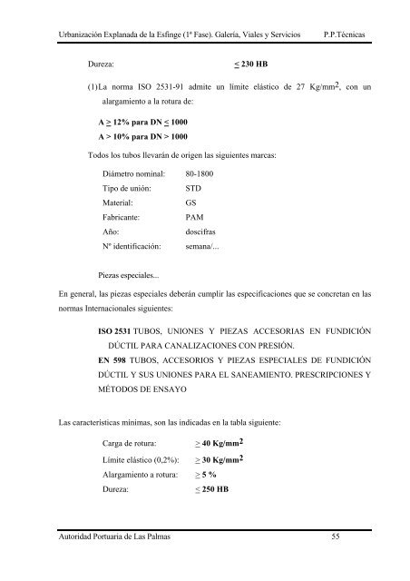 (1ª FASE). GALERÍA, VIALES Y SERVICIOS TOMO I DE III ...