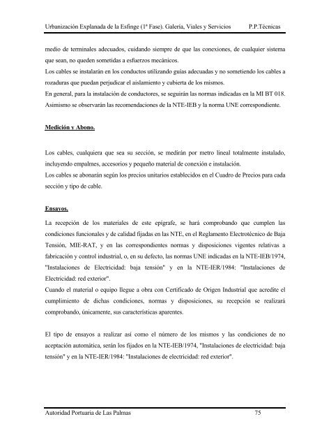 (1ª FASE). GALERÍA, VIALES Y SERVICIOS TOMO I DE III ...