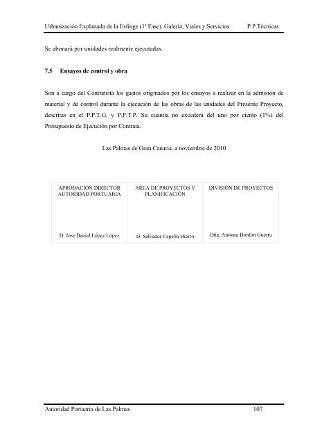 (1ª FASE). GALERÍA, VIALES Y SERVICIOS TOMO I DE III ...