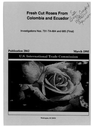 Fresh Cut Roses From Colombia and Ecuador - USITC