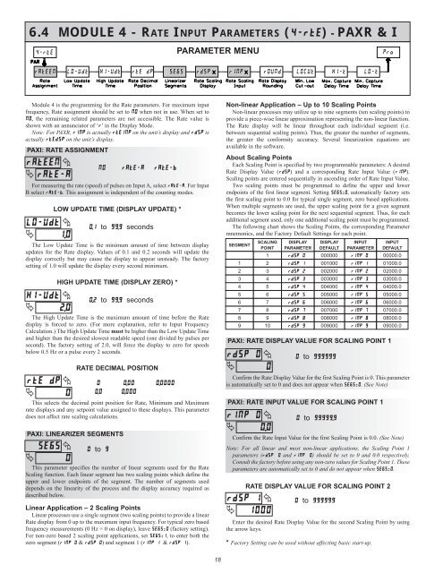 PAXI PAXC PAXR Data Sheet/Manual PDF - Red Lion Controls