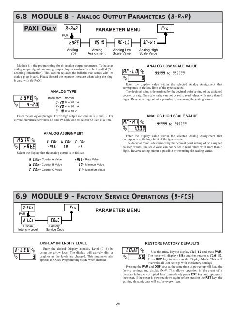 PAXI PAXC PAXR Data Sheet/Manual PDF - Red Lion Controls