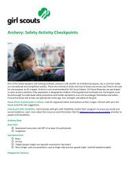Archery: Safety Activity Checkpoints - Girl Scouts of