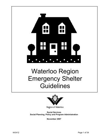 Waterloo Region Emergency Shelter Guidelines - Social Services