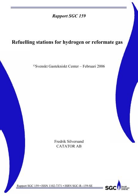 Refuelling Stations For Hydrogen Or Reformate Gas Rapport Sgc 159