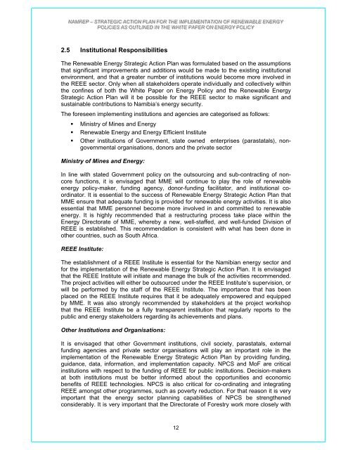 STRATEGIC ACTION PLAN - Ministry of Mines and Energy