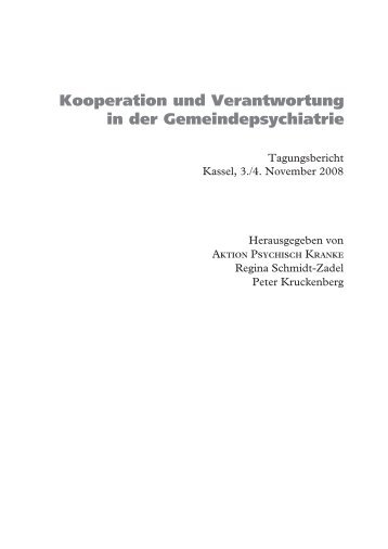 Kooperation und Verantwortung in der Gemeindepsychiatrie