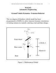 MAE442 Automotive Engineering Ground Vehicle Dynamics ...