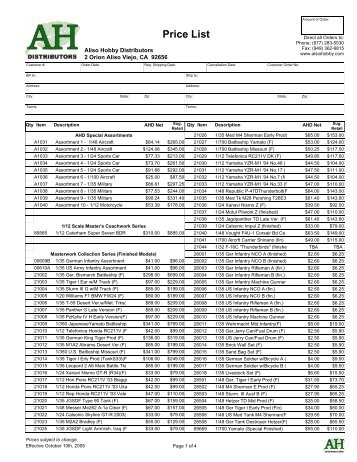 Price List