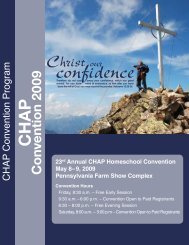 23rd Annual CHAP Homeschool Convention May 8 - Christian ...