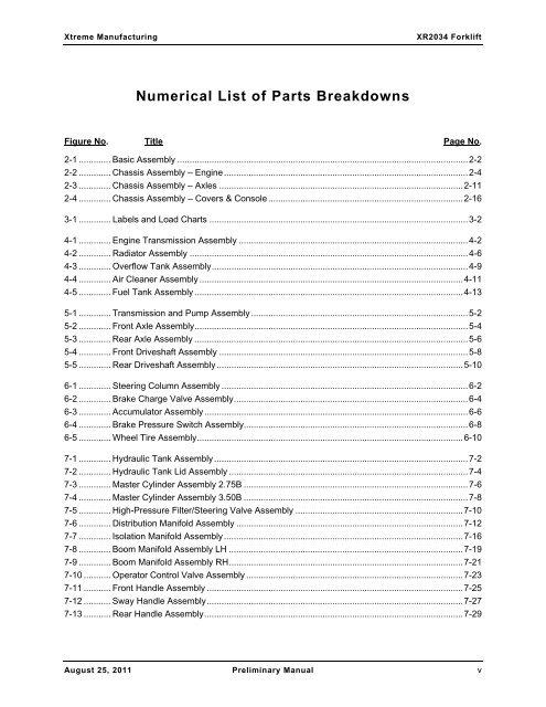 XR2034 Parts Manual - Xtreme Manufacturing