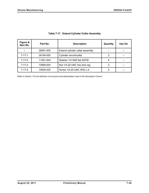 XR2034 Parts Manual - Xtreme Manufacturing