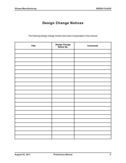 XR2034 Parts Manual - Xtreme Manufacturing