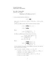 Solution to Problem set # 5 - Cornell - Cornell University