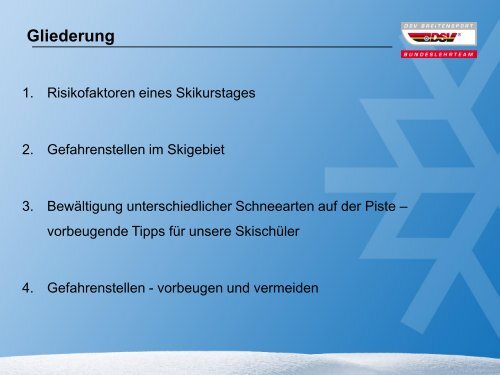 Referat Risikomanagement auf der Piste