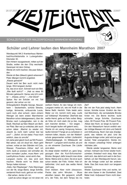 Schüler und Lehrer laufen den Mannheim Marathon 2007