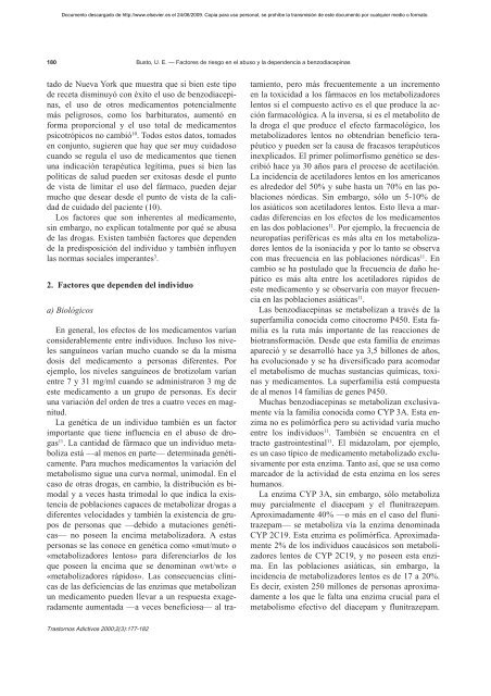 Factores de riesgo en el abuso y la dependencia a benzodiacepinas