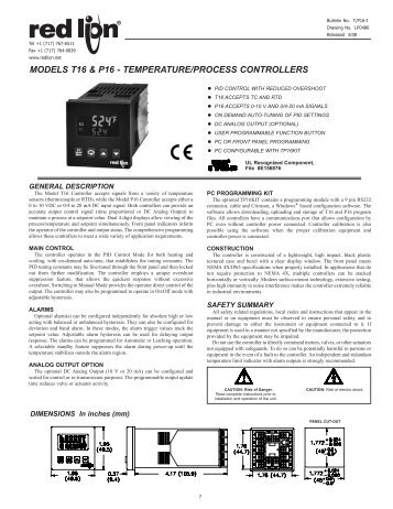 T16 P16 Data Sheet/Manual PDF - Red Lion Controls