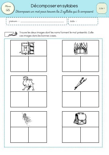 DÃ©composer en syllabes - classeurdecole