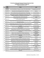 Endowed Chairs & Professorships Estabilished with BOR