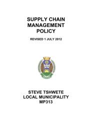 supply chain management policy - Steve Tshwete Local Municipality