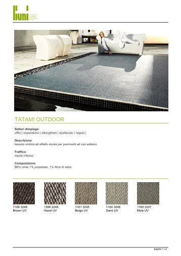 Scarica la scheda tecnica della linea prodotto TATAMI ... - Infobuild