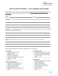 Self-Assessment Worksheet â Your Challenges and Strengths