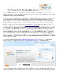 Patient Portal Instructions - West Wichita Family Physicians, PA