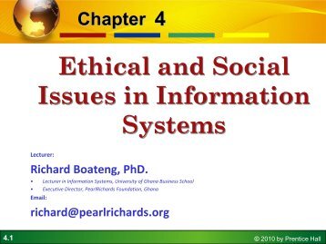 Ethical and Social Issues in Information Systems