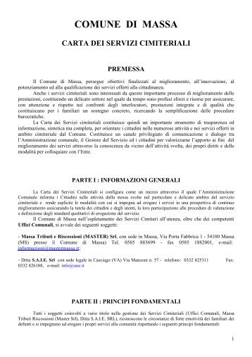 CARTA SERVIZI CIMITERIALI - Comune di Massa