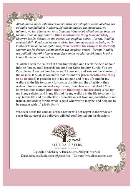Salaatul Istikhaarah Card Pink - AlHuda Sisters