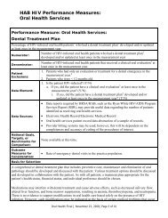 HAB HIV Performance Measures: Oral Health Services - HRSA HIV ...