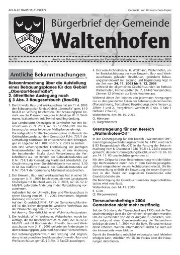 Bürgerbrief 2003/23 (930 KB) (0 bytes) - Waltenhofen