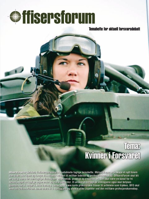 Tema: Kvinner i Forsvaret - Befalets Fellesorganisasjon