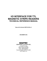 I/O Interface for TTL Magnetic Stripe Readers, Technical ... - MagTek