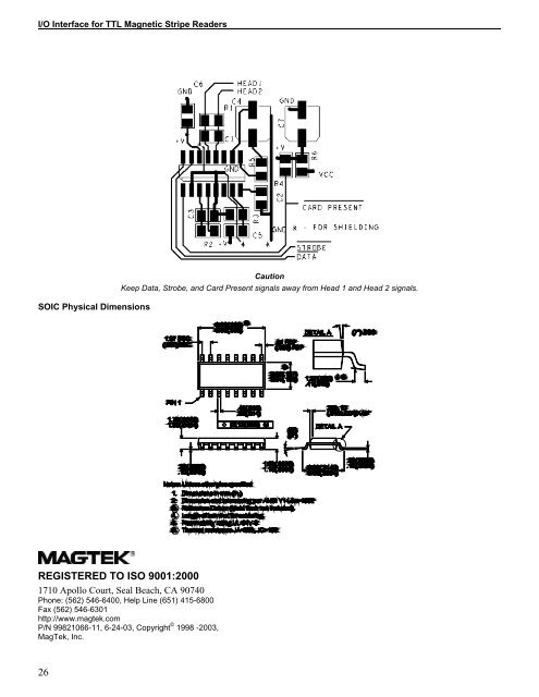 I/O Interface for TTL Magnetic Stripe Readers, Technical ... - MagTek