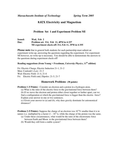 8.02X Electricity and Magnetism