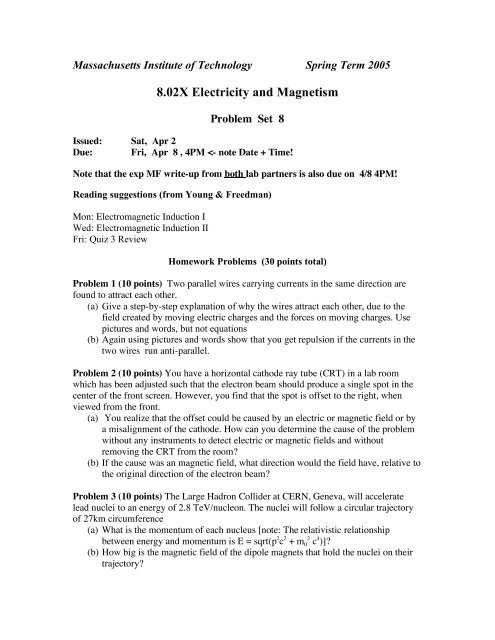 8.02X Electricity and Magnetism