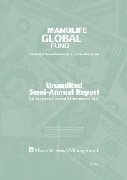 Unaudited Semi-Annual Report - Manulife