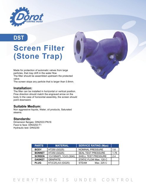 Screen Filter - Dorot Control Valves