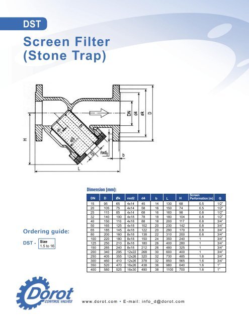 Screen Filter - Dorot Control Valves