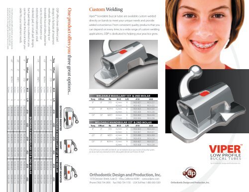 Viper Buccal Tubes - Orthodontic Design & Production, Inc.