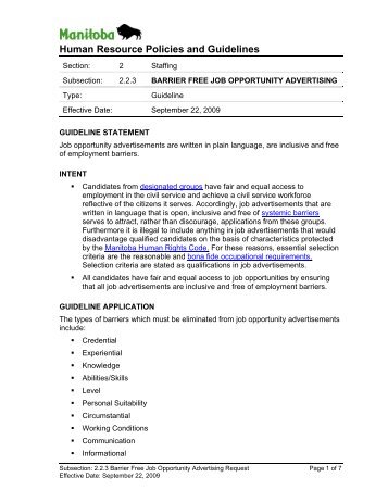 Human Resource Policies and Guidelines